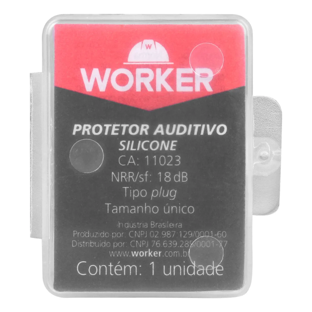 Protetor Auricular em Plugue de Silicone 14Db Worker