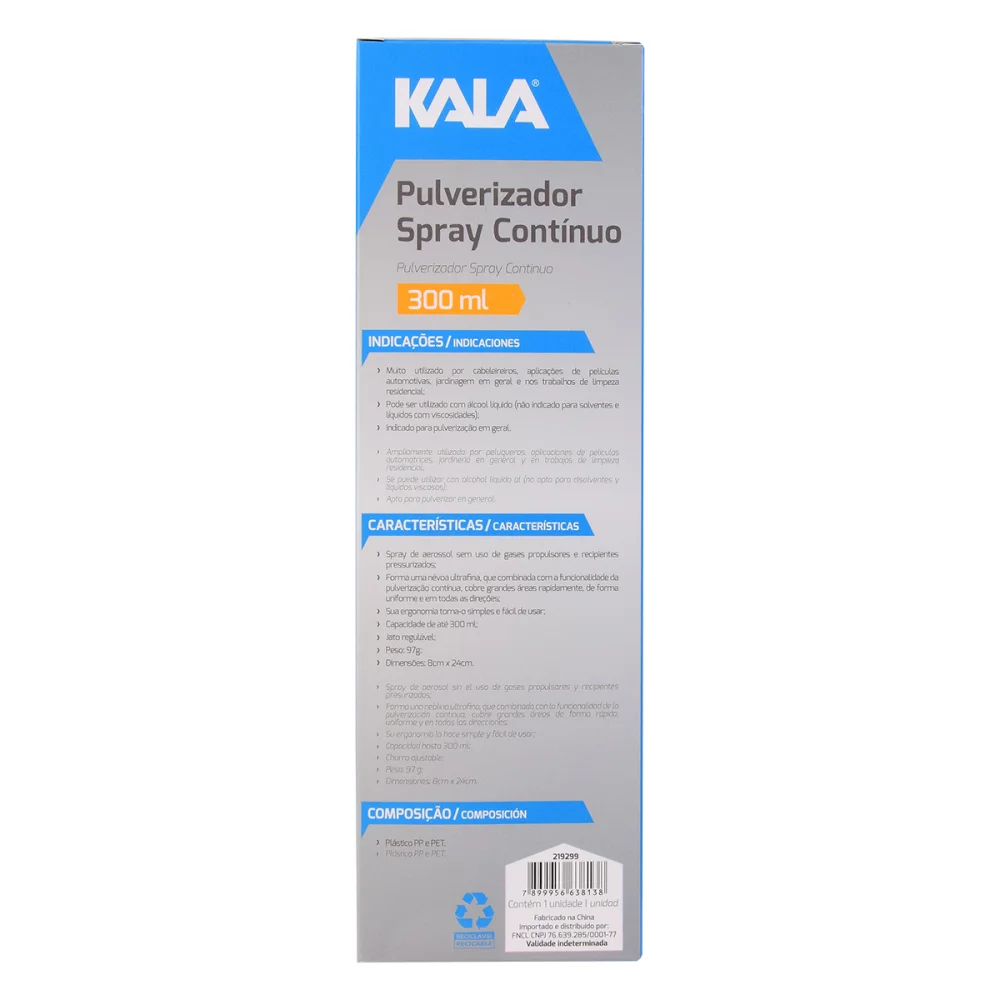 Pulverizador Branco em Spray Contínuo 300Ml Kala