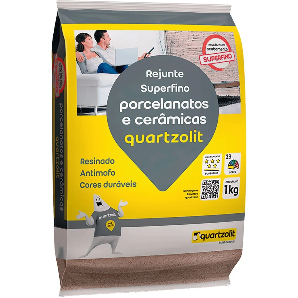 Rejunte para Porcelanatos e Cerâmicas Cinza Outono 5Kg da Quartzolit