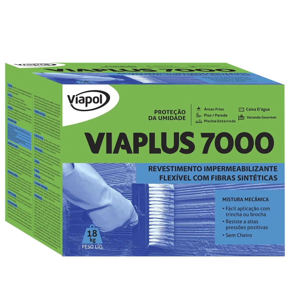 Revestimento Impermeabilizante com Fibras Viaplus 7000 18Kg Viapol