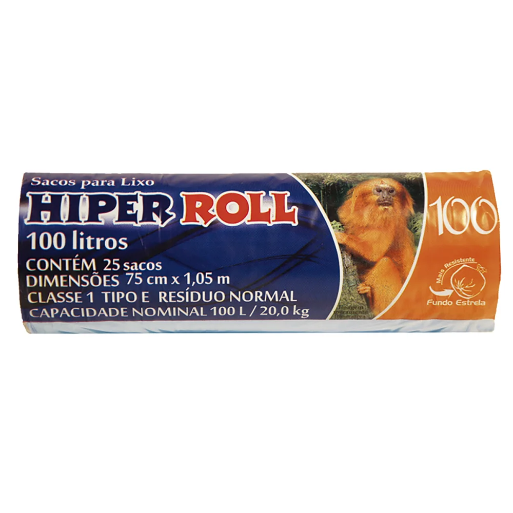 Saco de Lixo 100L Azul 25Pçs Hiperroll