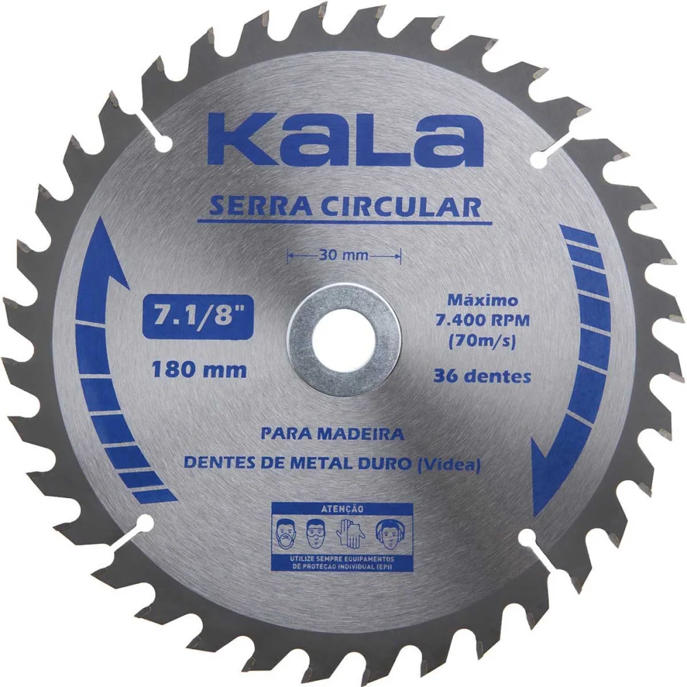 Serra Circular para Madeira com 36 Dentes 7.1/8” Kala