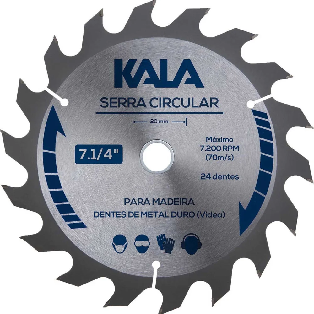 Serra Circular para Madeira com 48 Dentes 9.1/4” Kala