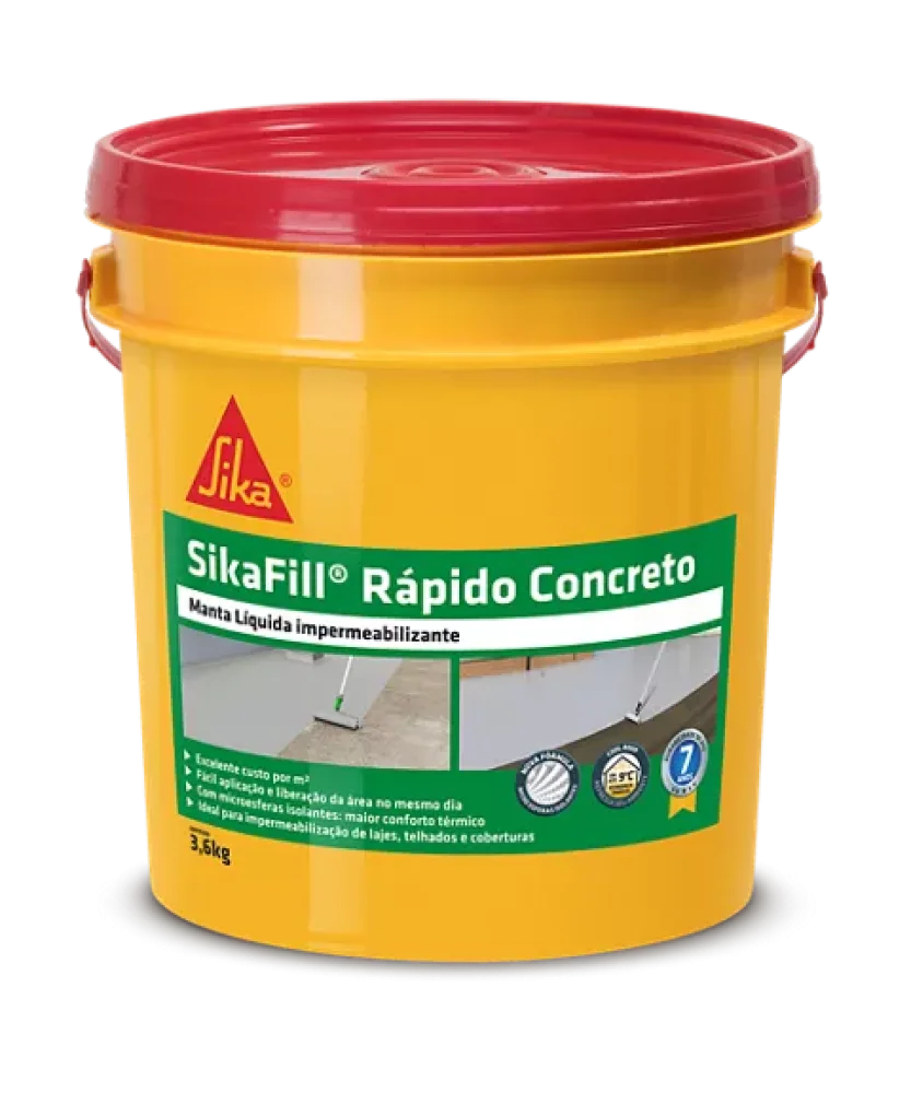 Sikafill Rápido Manta Líquida Acrílico Cinza Concreto 3,6Kg Sika