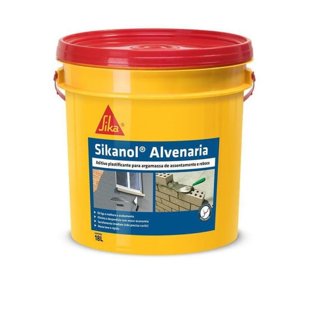 Sikanol® Alvenaria Aditivo Plastificante e Estabilizador 18L Sika