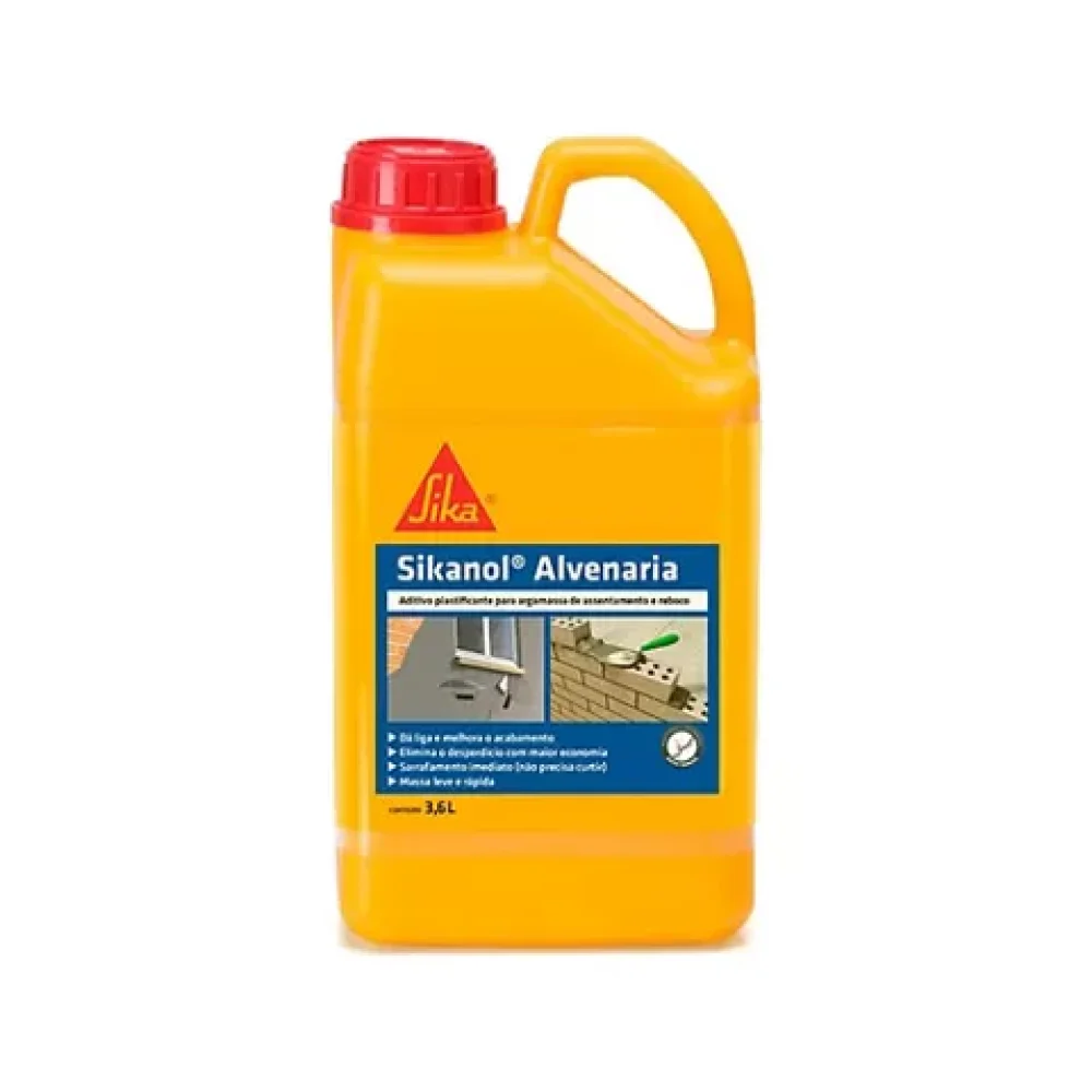 Sikanol® Alvenaria Aditivo Plastificante e Estabilizador 3,6L Sika