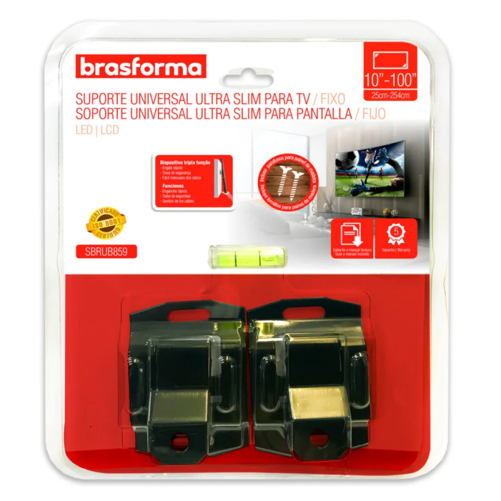 Suporte Fixo Universal para Tv de 10” a 100” Preto da Brasforma