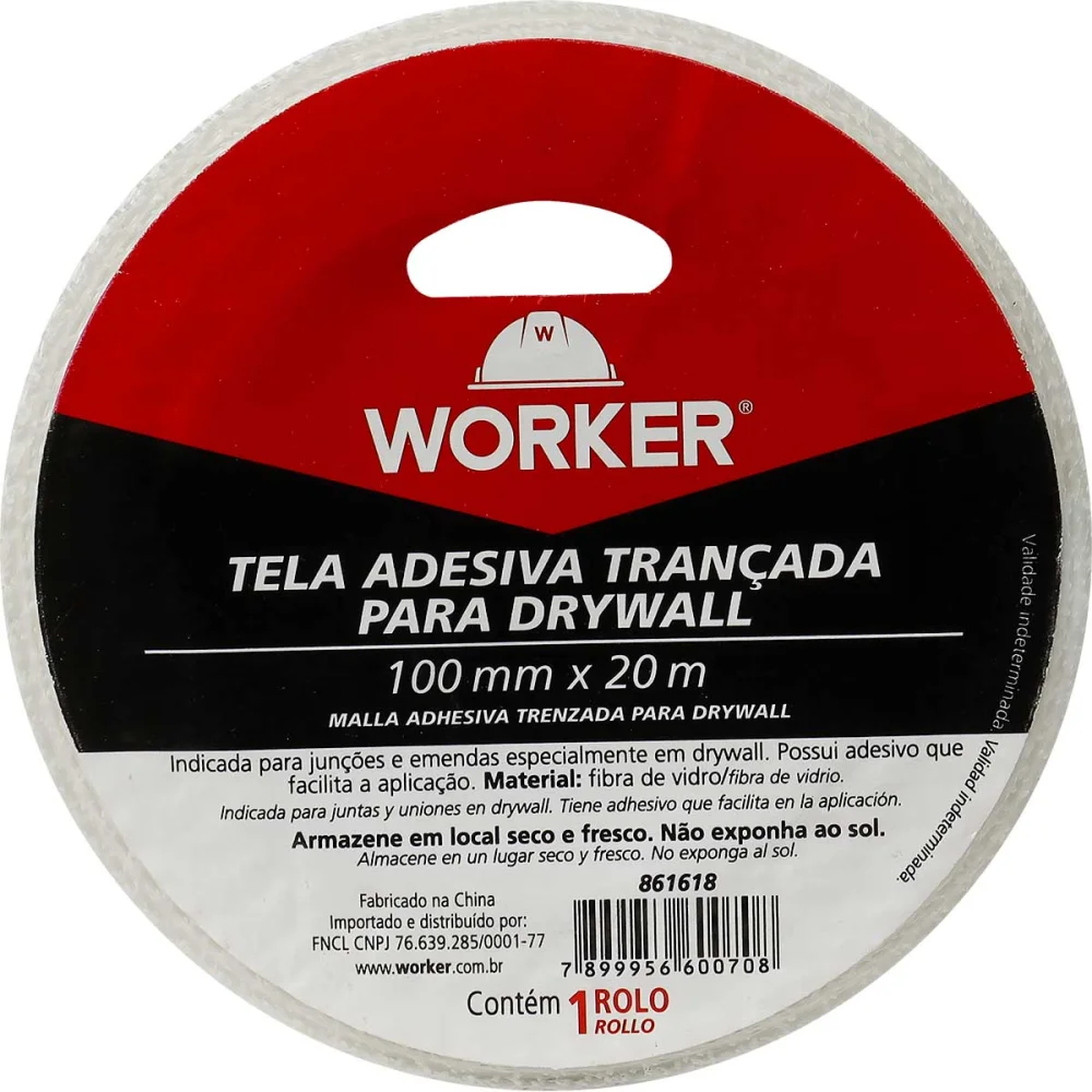 Tela Adesiva Drywall Trancada 100Mmx20M Worker