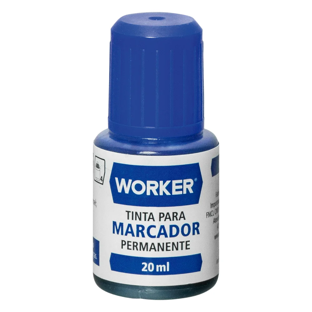 Tinta para Marcador Permanente 20Ml Azul Worker