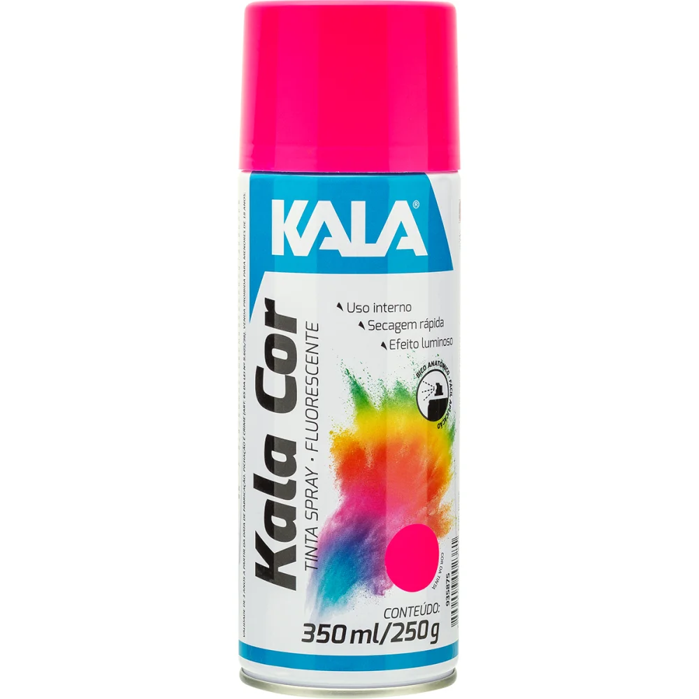 Tinta Spray Fluorescente Kala Rosa 350Ml