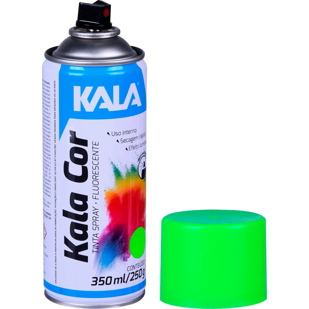 Tinta Spray Fluorescente Verde 350Ml Kala