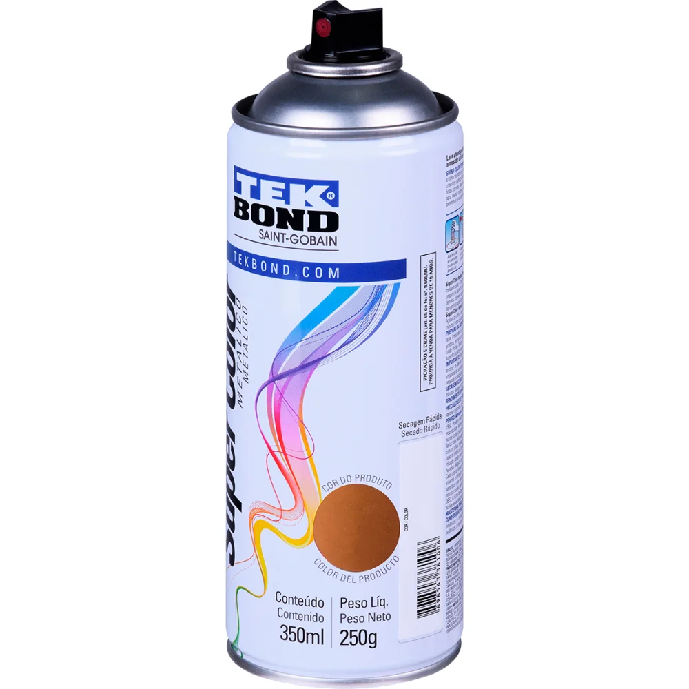 Tinta Spray Metálico Tekbond Ouro 350Ml