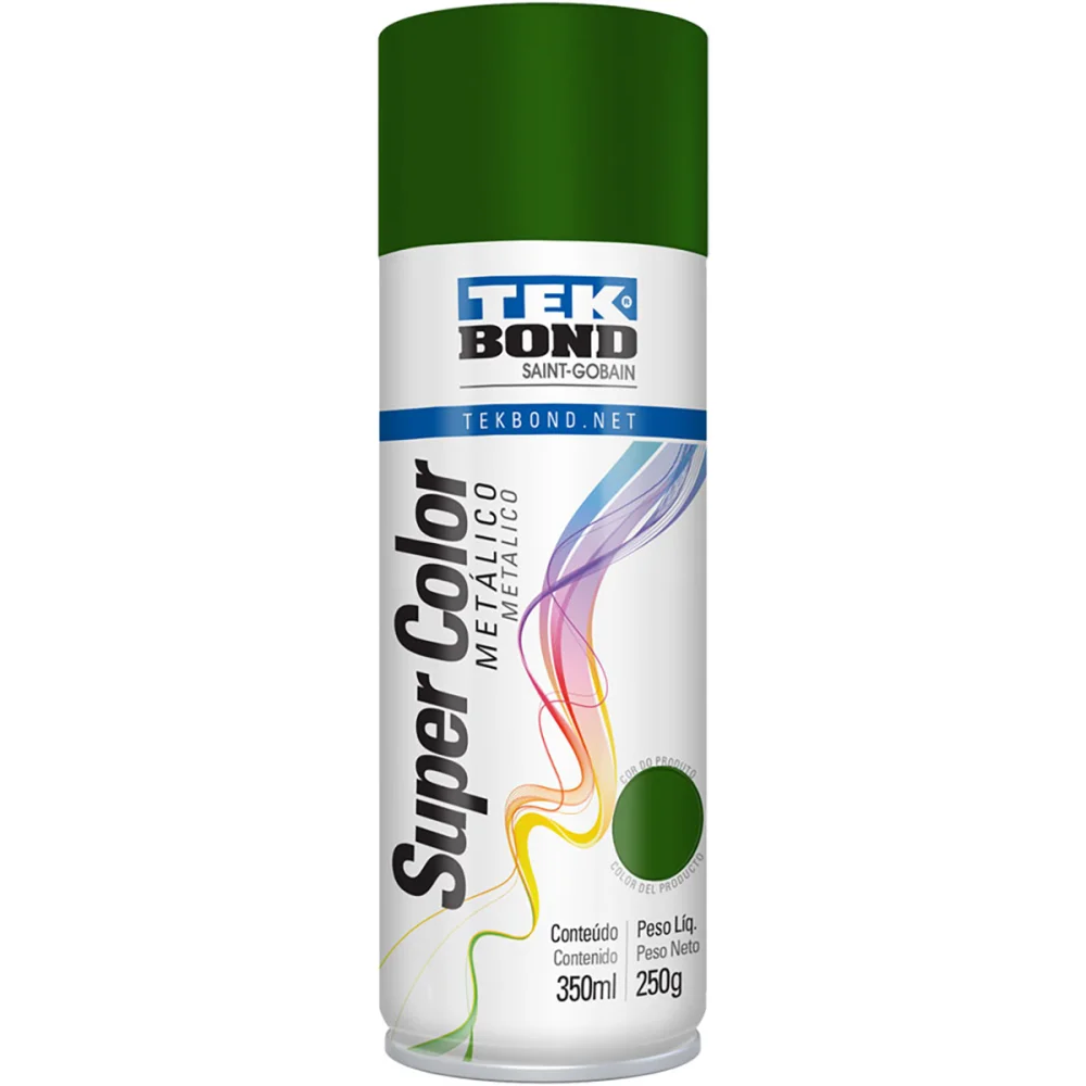 Tinta Spray Metálico Verde 350Ml Tekbond
