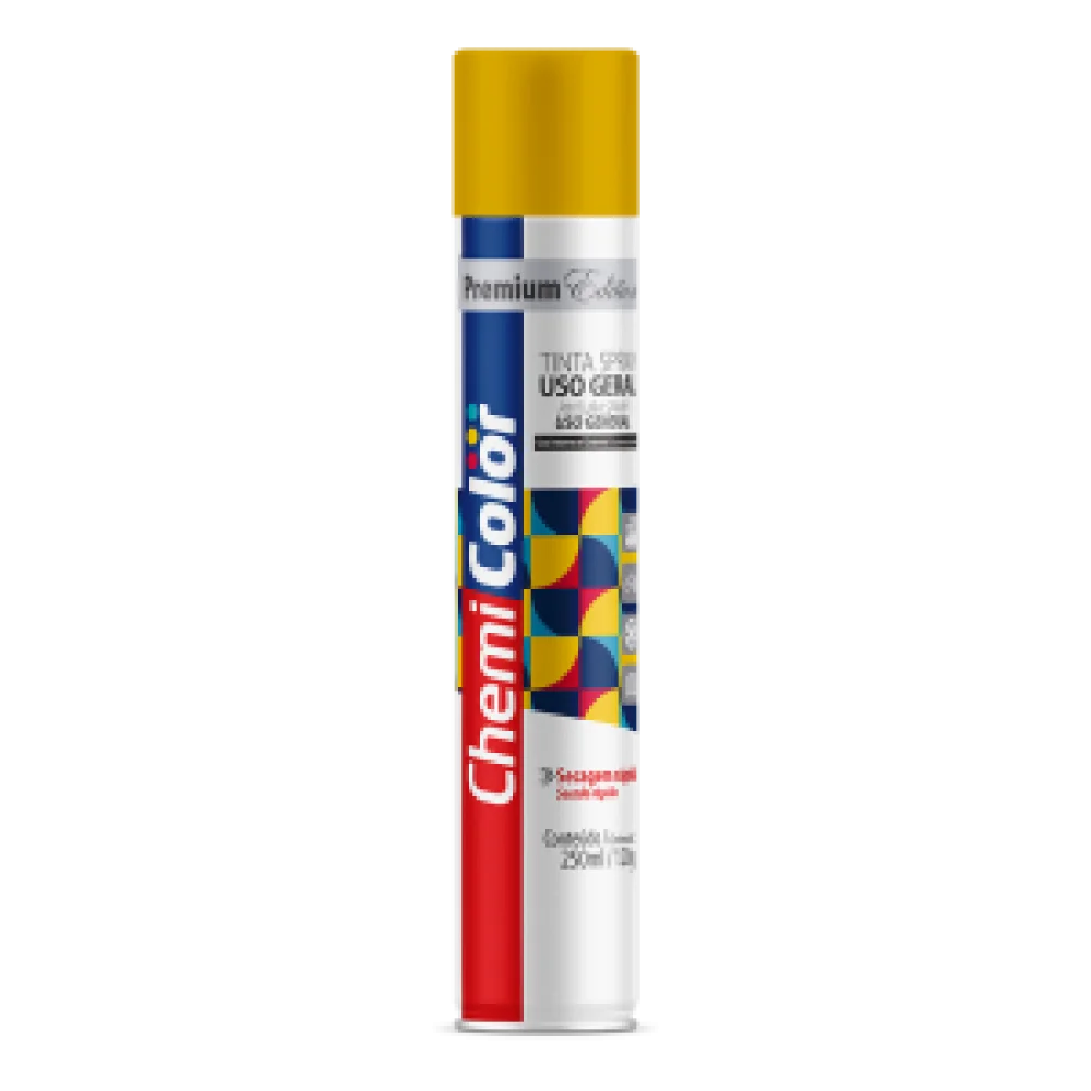 Tinta Spray uso Geral 250Ml/120G Amarelo Chemicolor