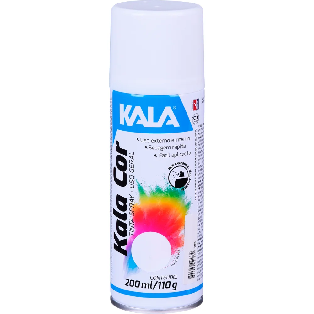 Tinta Spray uso Geral Branco Fosco 200Ml Kala