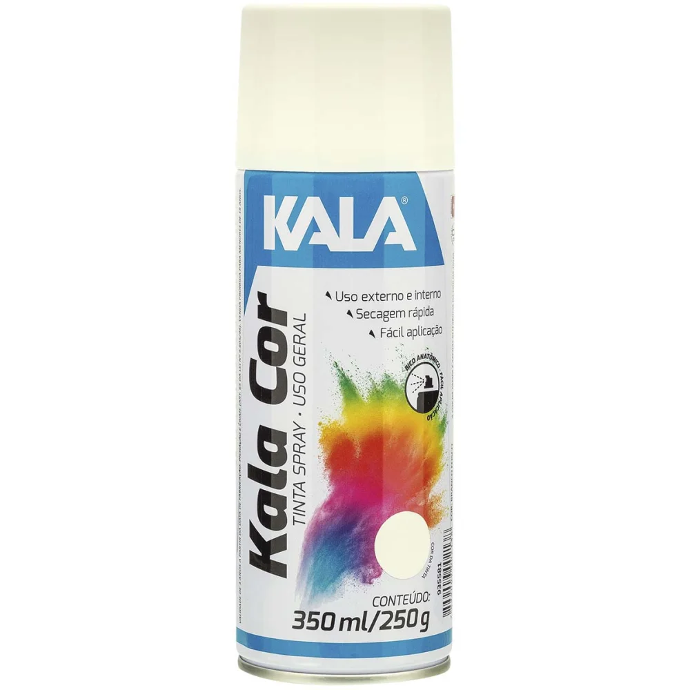 Tinta Spray para uso Geral Branco Fosco 350Ml Kala