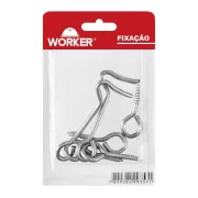 Aldrava com Pitão Bicromatizada 3X50Mm 2 Peças Worker Aldrava com Pitão Bicromatizada 3X50Mm 2 Peças Worker