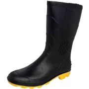 Bota Pvc Preta/amarela Nr 36 Cano Médio com Forro Grendene Bota Pvc Preta/amarela Nr 36 Cano Médio com Forro Grendene