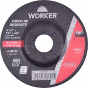 Disco Desbaste Aço 4.1/2" X 1/4" X 7/8" Worker Disco Desbaste Aço 4.1/2" X 1/4" X 7/8" Worker
