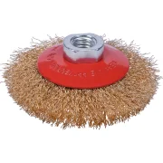 Escova Circular Cônica 4"xm14 Aço Latonado Worker Escova Circular Cônica 4"xm14 Aço Latonado Worker