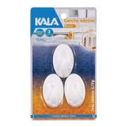 Gancho Branco Adesivo Abs 0,7Kg 3Pcs Kala Gancho Branco Adesivo Abs 0,7Kg 3Pcs Kala