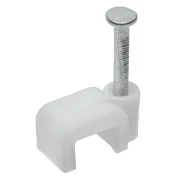 Grampo Branco Fixa Fio Liege 6Mm 1 Prego 100 Peças Grampo Branco Fixa Fio Liege 6Mm 1 Prego 100 Peças