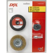 Kit 3 Pcs Rebolo Skil Escova Aço Haste Kit 3 Pcs Rebolo Skil Escova Aço Haste