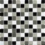 Pastilha de Vidro Preto-Branco 30Cmx30Cm Liege Pastilha de Vidro Preto-Branco 30Cmx30Cm Liege