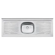 Pia de Apoio New Raggi 40 Aço Inox 150X52Cm Tramontina Pia de Apoio New Raggi 40 Aço Inox 150X52Cm Tramontina