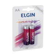 Pilha Recarregável Aa 2700Mah 2 Pçs Elgin Pilha Recarregável Aa 2700Mah 2 Pçs Elgin
