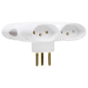 Pino Multiplicador Daneva 4 Tom 3P 10A Branco Pino Multiplicador Daneva 4 Tom 3P 10A Branco