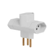 Plugue T 3 Saídas 3 Pinos 10A Branco Ilumi Plugue T 3 Saídas 3 Pinos 10A Branco Ilumi