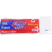 Saco Lixo 100L Azul Rolo 15 Pçs Embalixo Saco Lixo 100L Azul Rolo 15 Pçs Embalixo