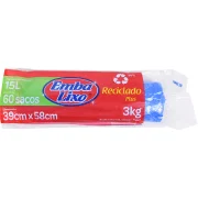 Saco Lixo 15L Azul Rolo 60 Pçs Embalixo Saco Lixo 15L Azul Rolo 60 Pçs Embalixo