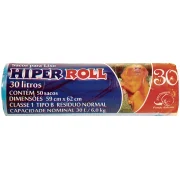 Saco de Lxo 30L Azul 50Pçs Hiperroll Saco de Lxo 30L Azul 50Pçs Hiperroll