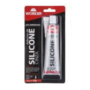 Silicone Acético Alta Temperatura Cinza 50G Worker Silicone Acético Alta Temperatura Cinza 50G Worker
