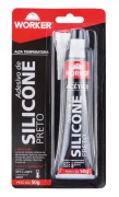 Silicone Acético Alta Temperatura Preto 50G Worker Silicone Acético Alta Temperatura Preto 50G Worker