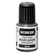 Tinta para Marcador Permanente 20Ml Preto Worker Tinta para Marcador Permanente 20Ml Preto Worker