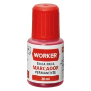 Tinta para Marcador Permanente 20Ml Vermelho Worker Tinta para Marcador Permanente 20Ml Vermelho Worker