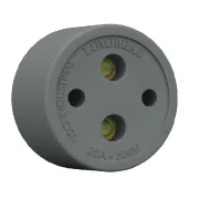Tomada Lumibras 2X30A Nylon Fibra Cinza Tomada Lumibras 2X30A Nylon Fibra Cinza