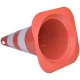 Cone 50 CM Branco e Laranja Plt Plastcor