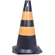 Cone 50 CM Preto e Amarelo Plt Plastcor