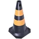 Cone 50 CM Preto e Amarelo Plt Plastcor