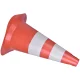 Cone 50 CM Branco e Laranja Plt Plastcor