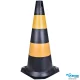 Cone 75 CM Preto e Amarelo Plt Plastcor