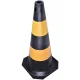 Cone 75 CM Preto e Amarelo Plt Plastcor