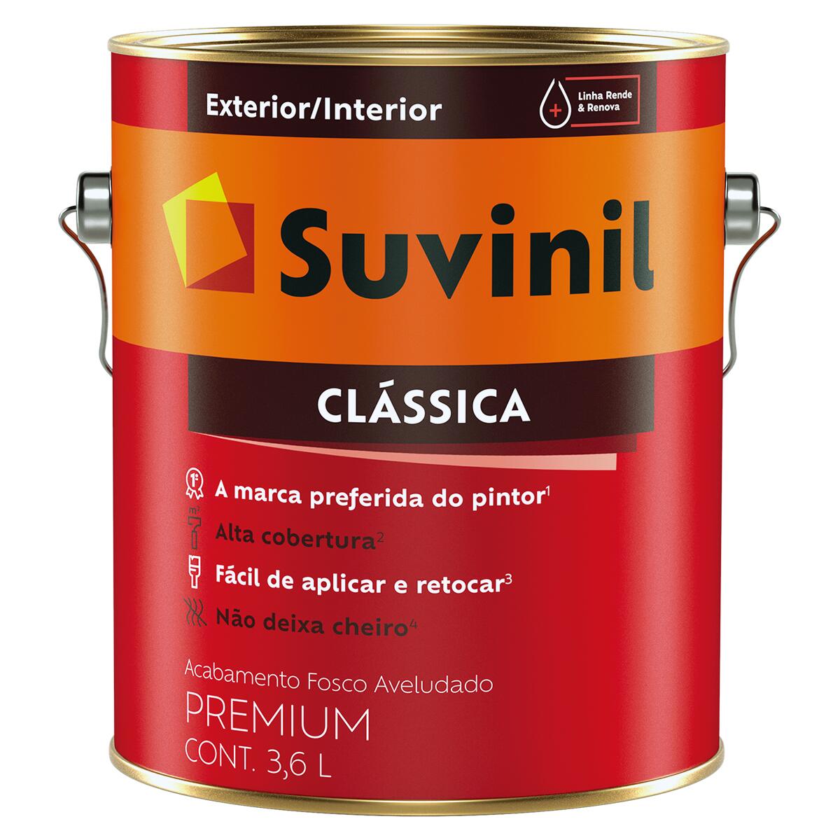 Tinta Acrílica Clássica Fosco Branca 3	6L Suvinil