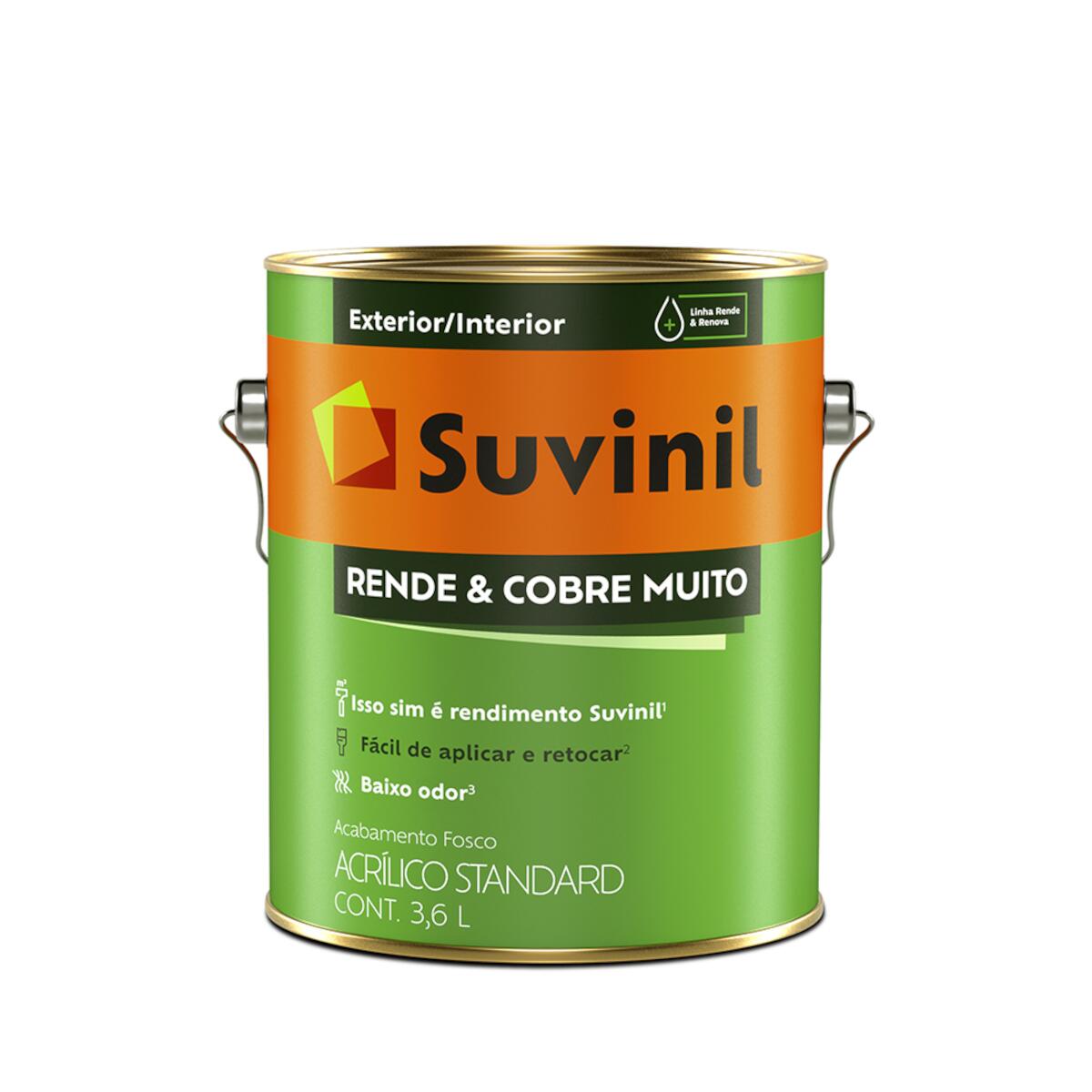 Tinta Acrílica Rende & Cobre Fosco Concreto 3	6L Suvinil