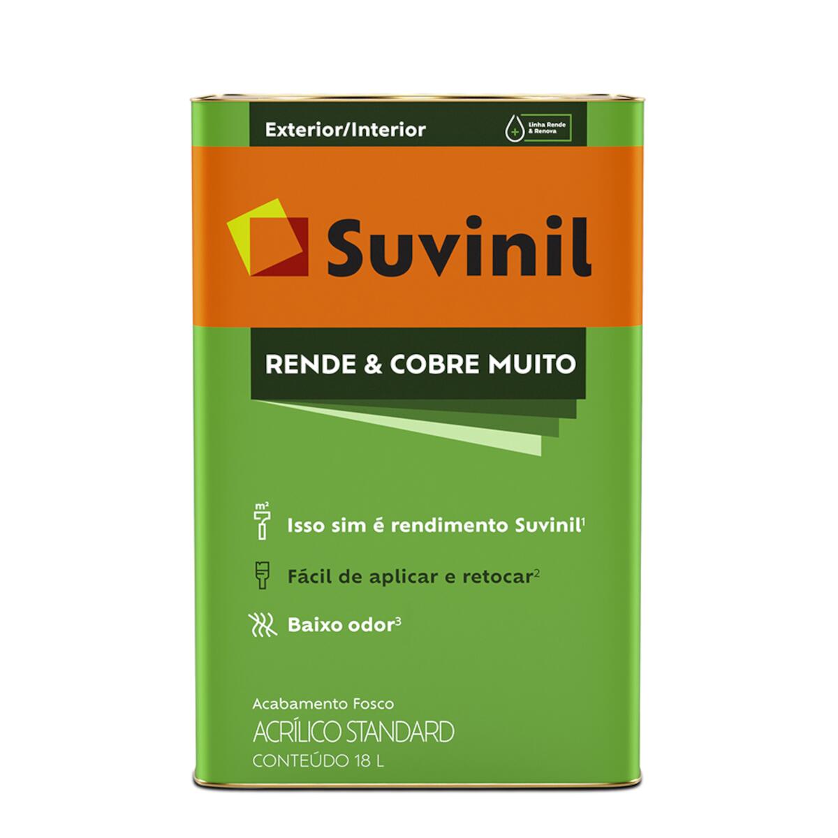 Tinta Acrílica Rende & Cobre Fosco Marfim 18L Suvinil