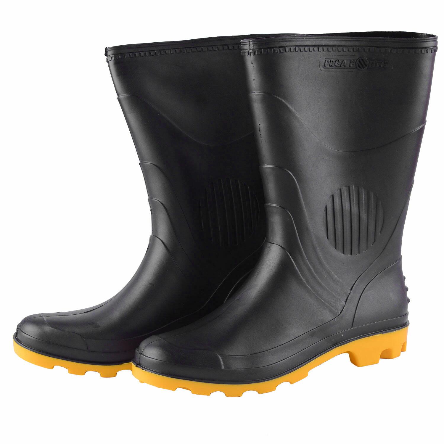 Bota De Pvc Preta Com Amarela Nº39 340 Pega Forte Grendene